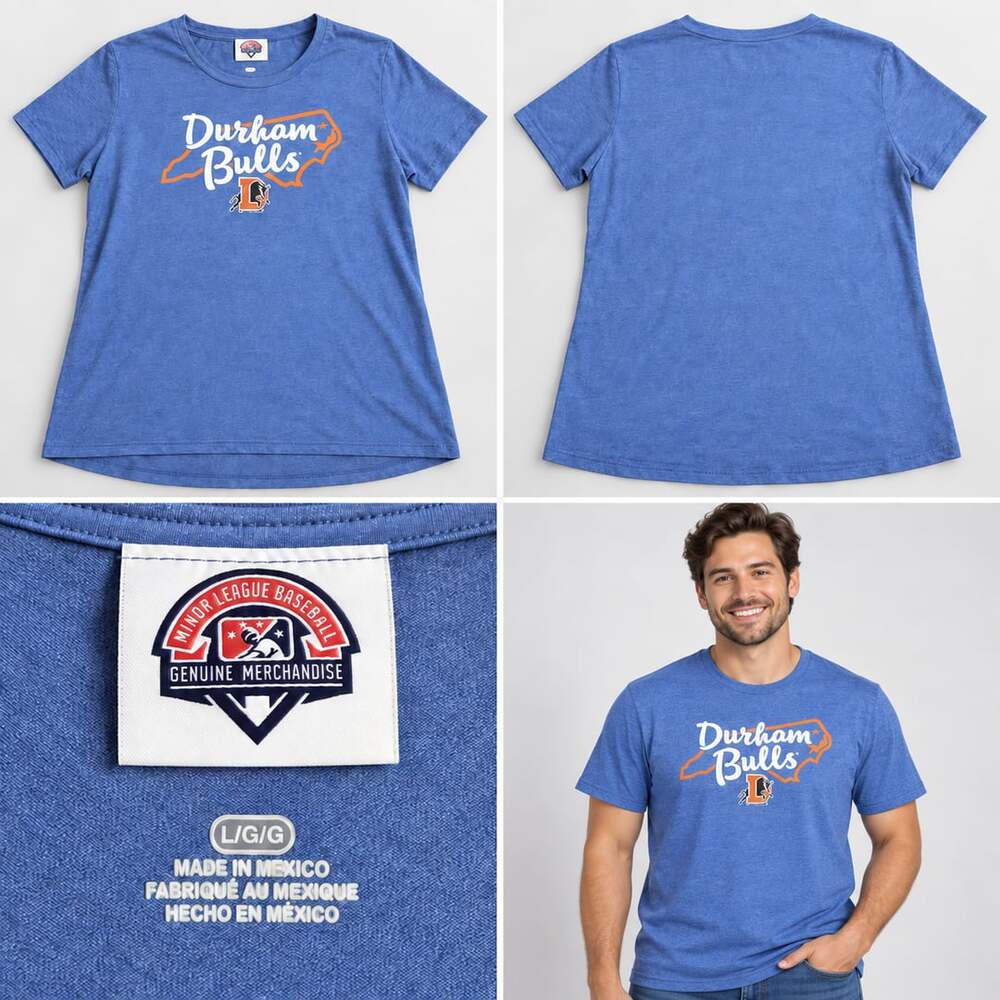 Minor League Baseball Durham Bulls T-Shirt Size L Royal Blue